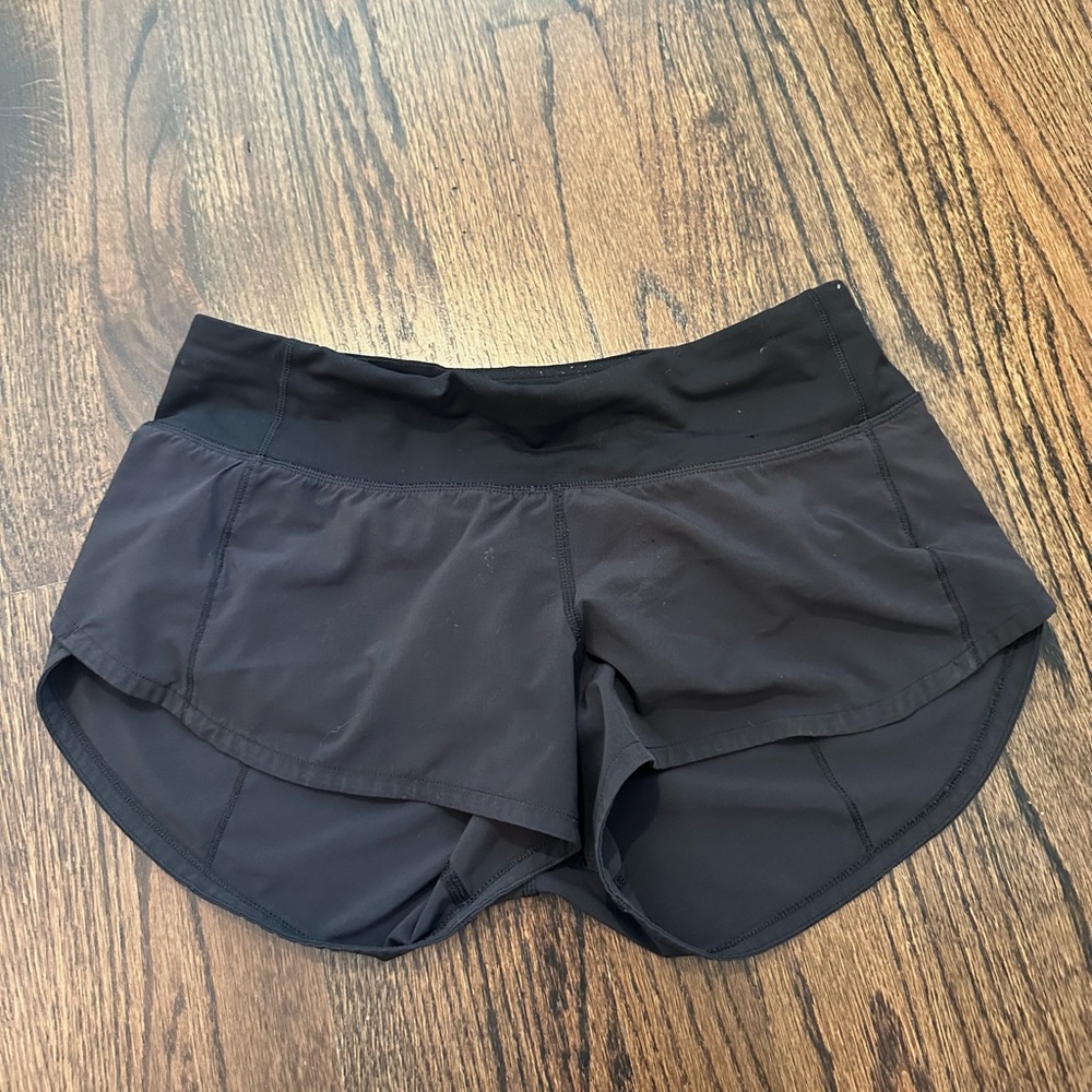 Lulu lemon speed up shorts, 2.5 inch, size 2, black